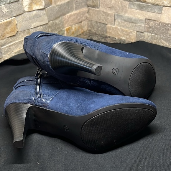 KS blue man made fabric heel boot - Picture 6 of 12